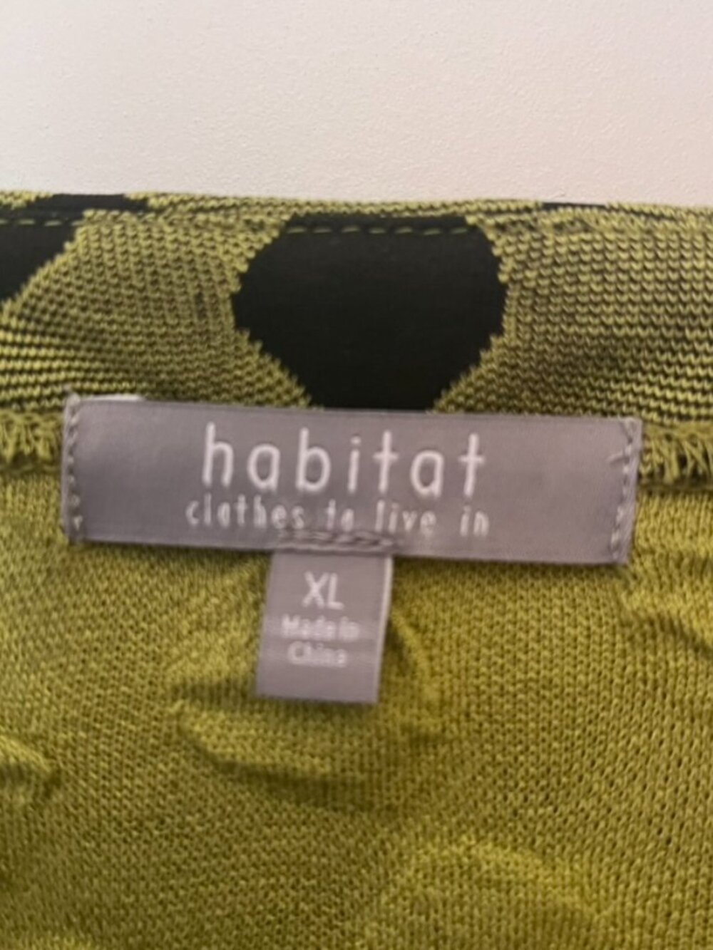 Polka-dot tunic top in soft lime by Habitat, XL - Picture 5 of 8